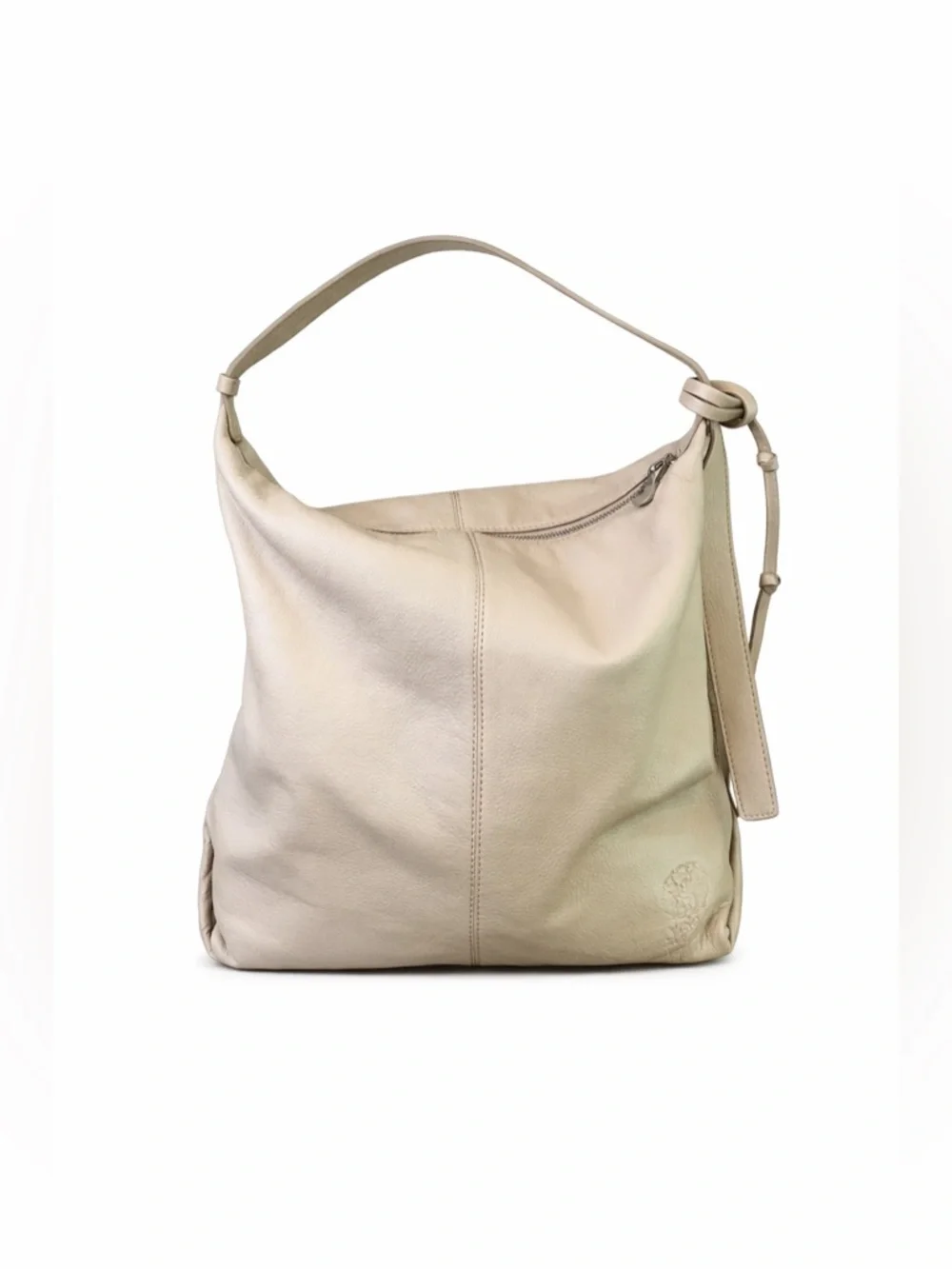 VINCE CAMUTO Women's Nude Sandstone Pebbled Leather Hobo Bag Handbag